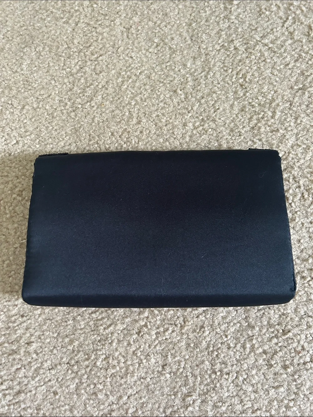 Warburg Vintage Beaded Black Fold-Over Clutch/Shoulder Bag
